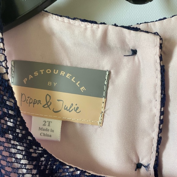 💙 Pastourelle Little Girl's Pippa And Julie Floral Lace Dress 💙 - Picture 5 of 10